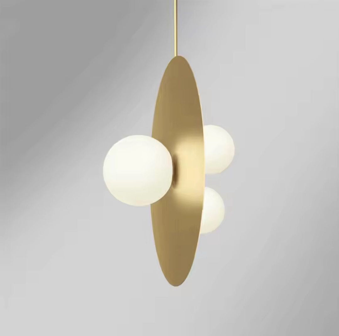 Gold Disc Globe Pendant Light