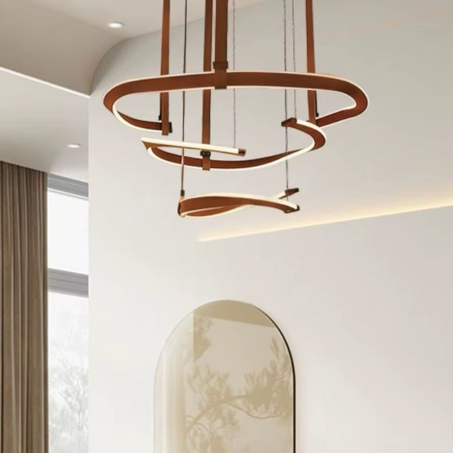 Modern LED Spiral Ring Chandelier