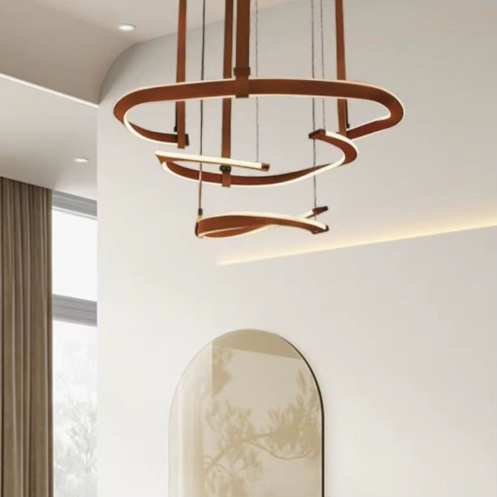 Modern LED Spiral Ring Chandelier