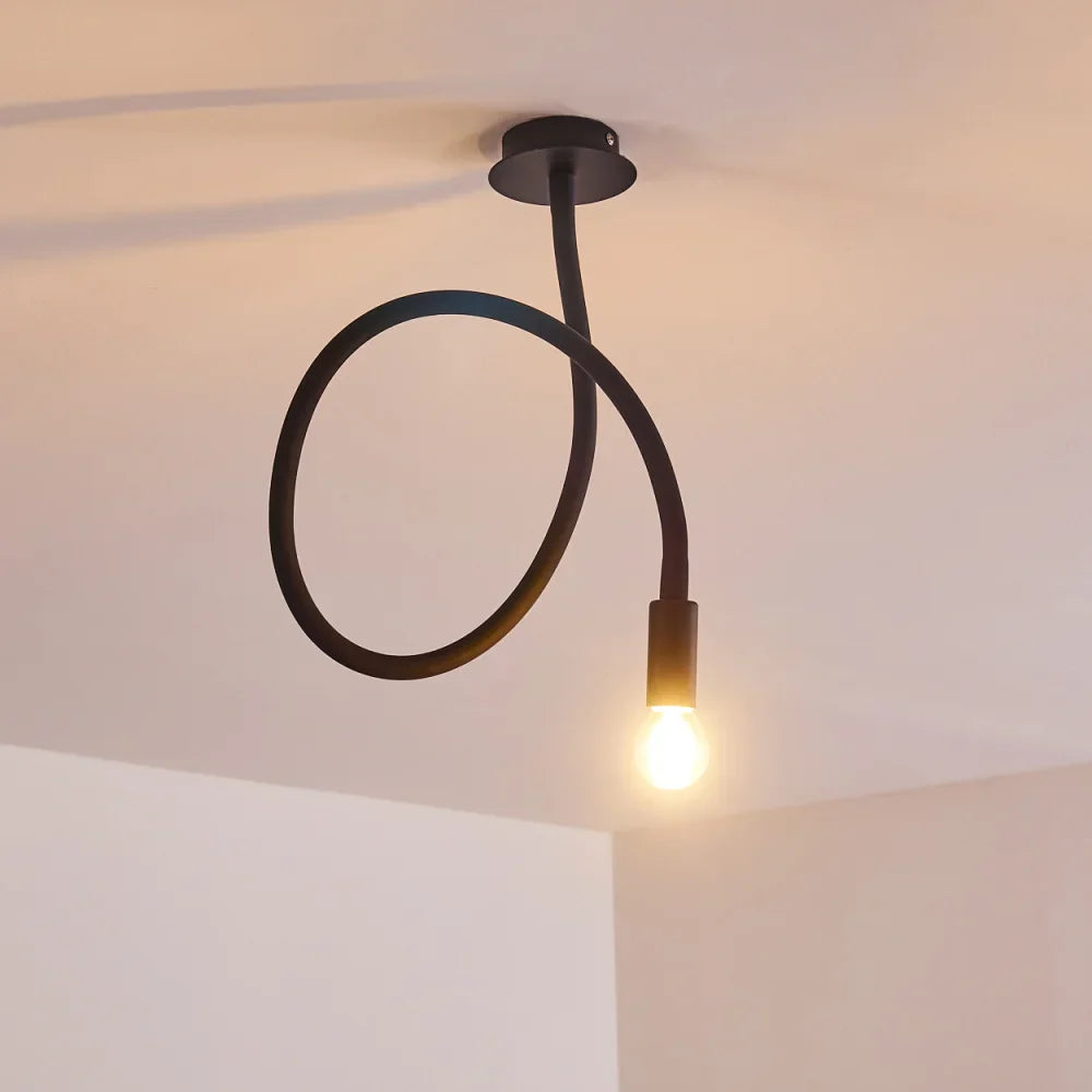 Modern Black Spiral Ceiling Light