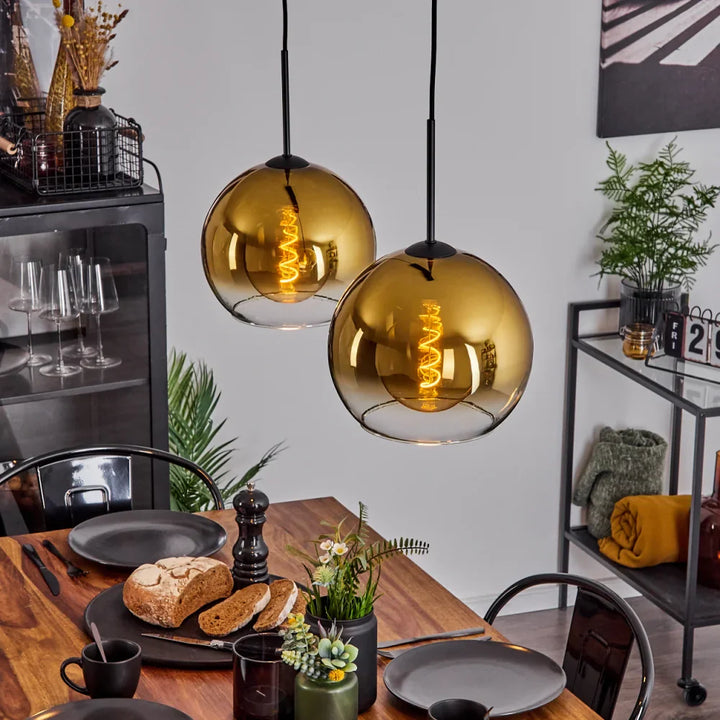 Modern Gold Glass Pendant Light