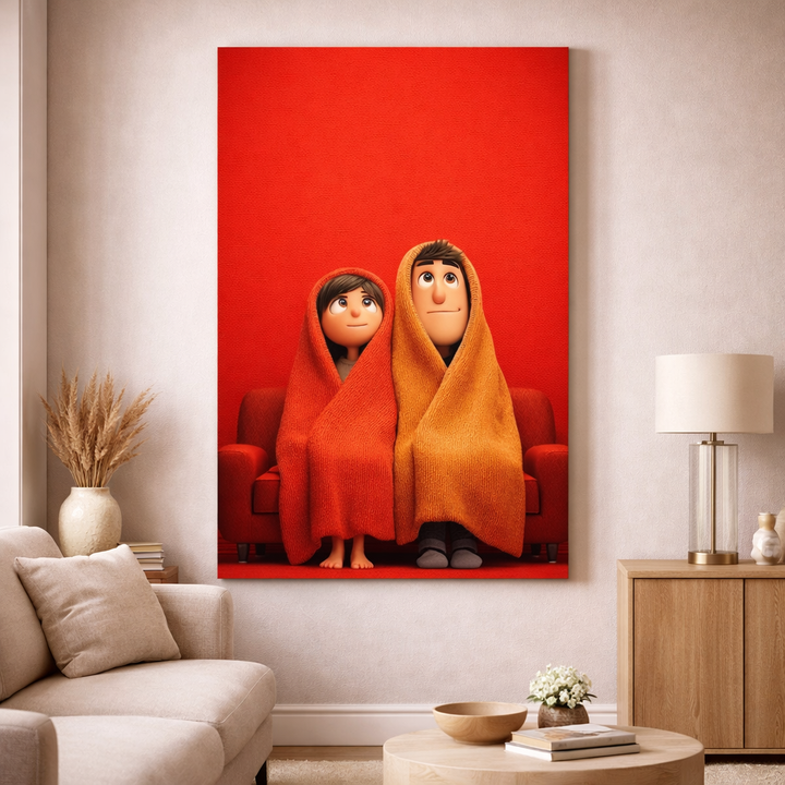 Cozy Couple Red Canvas