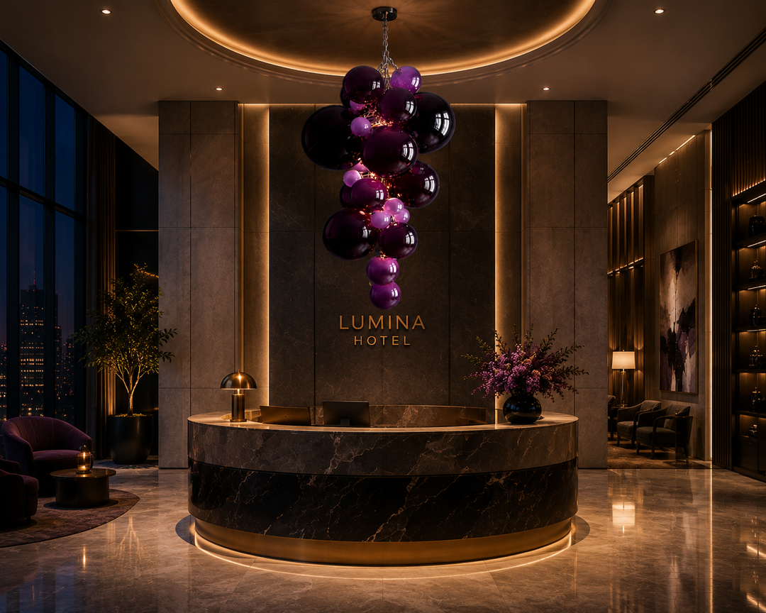 Modern Glass Grape Chandelier