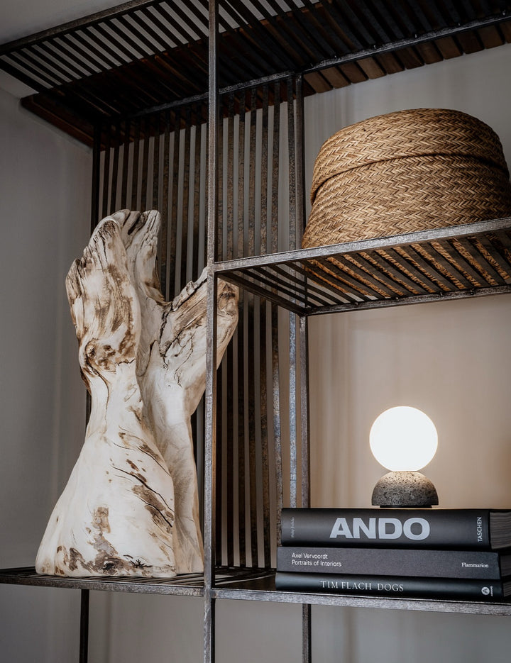 Modern Table Lights with Concrete and Glass Globes