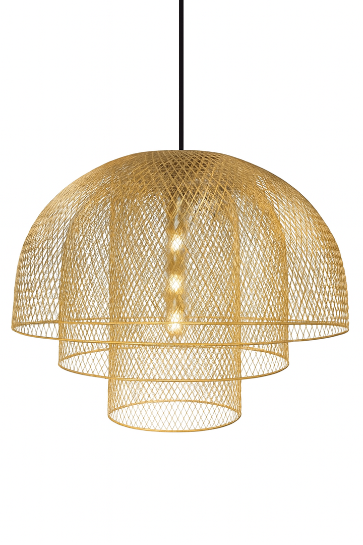 Golden Mesh Dome Pendant