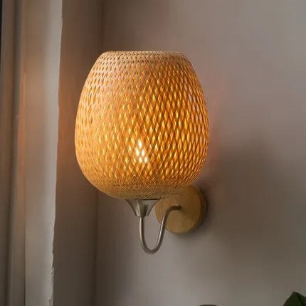 Rustic Woven Wall Sconce Light