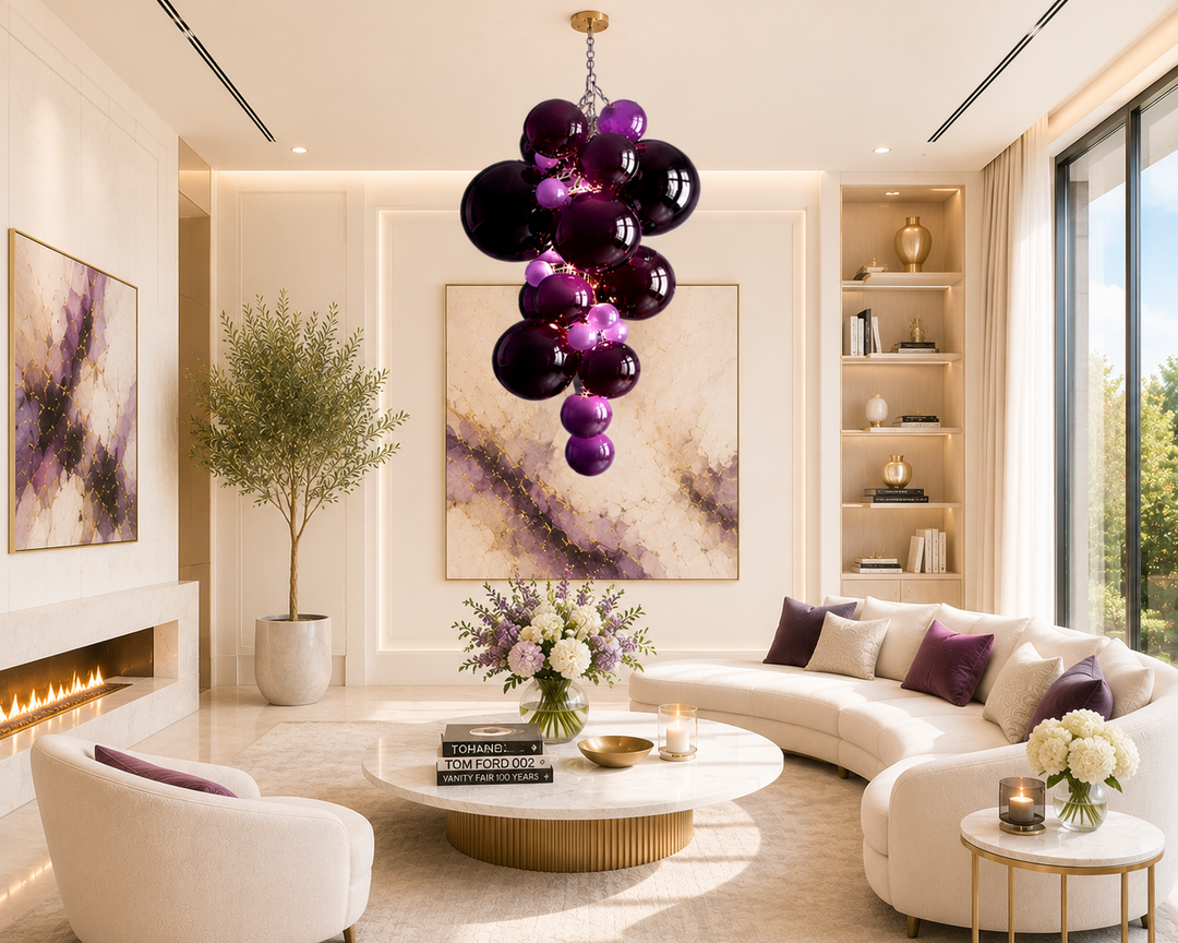 Modern Glass Grape Chandelier