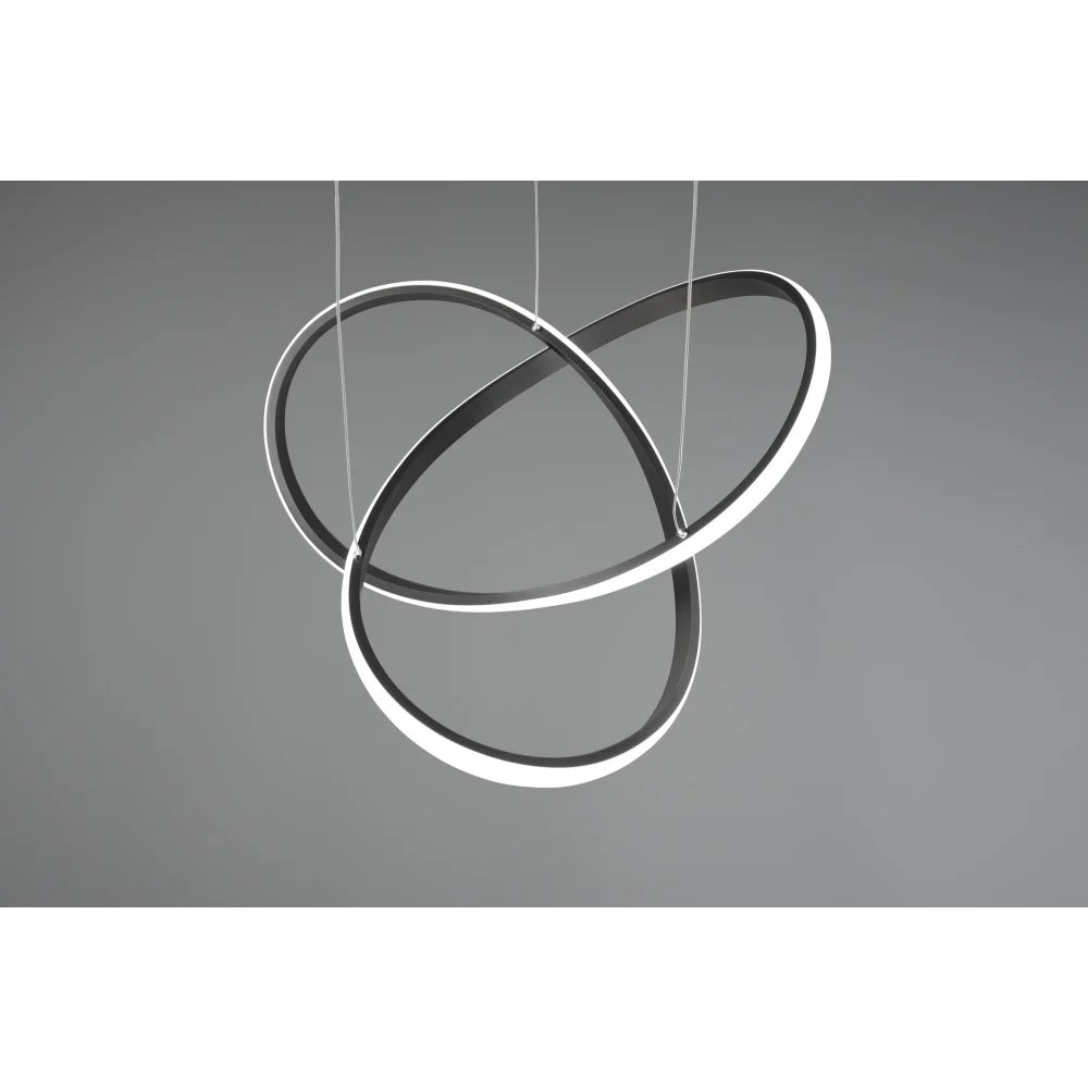 Modern LED Loop Pendant Light with Black and White Design