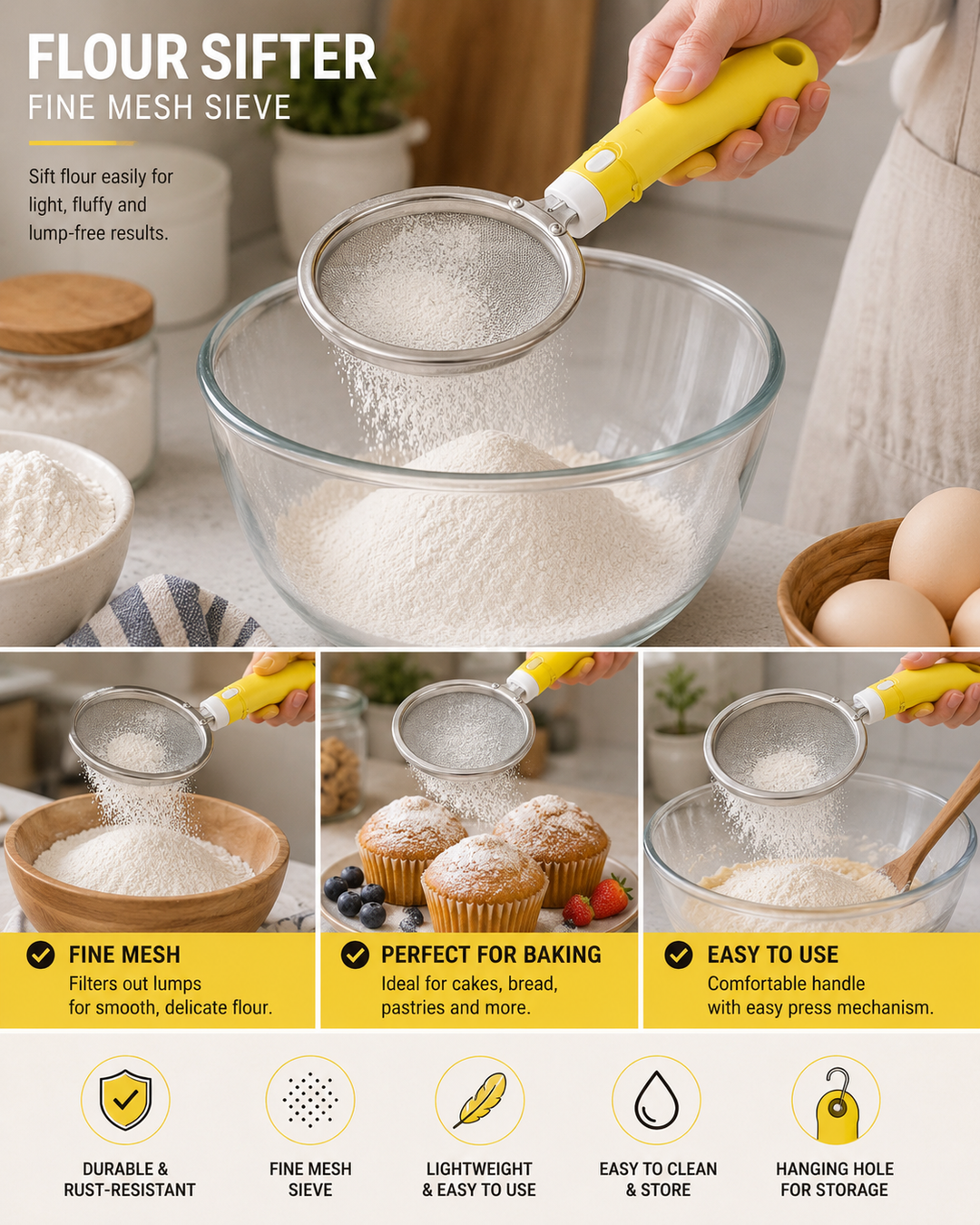 Fine Mesh Flour Sifter