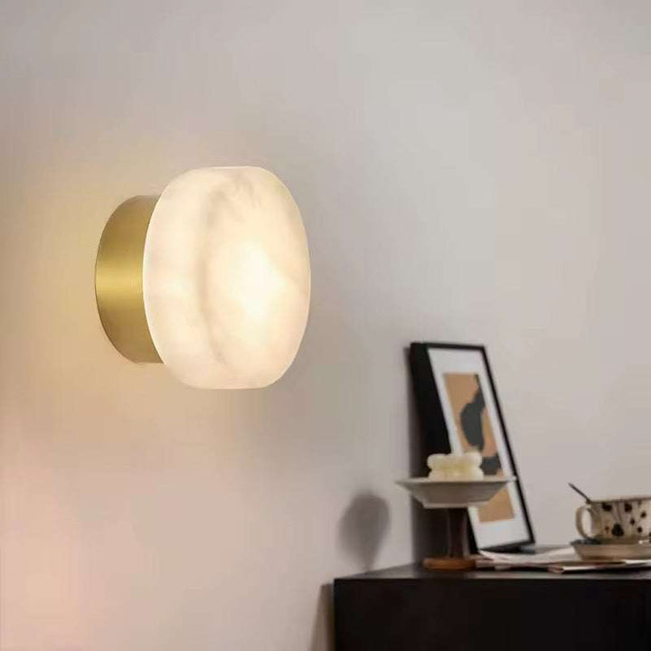Minimal Spanish Alabaster Wall Sconce