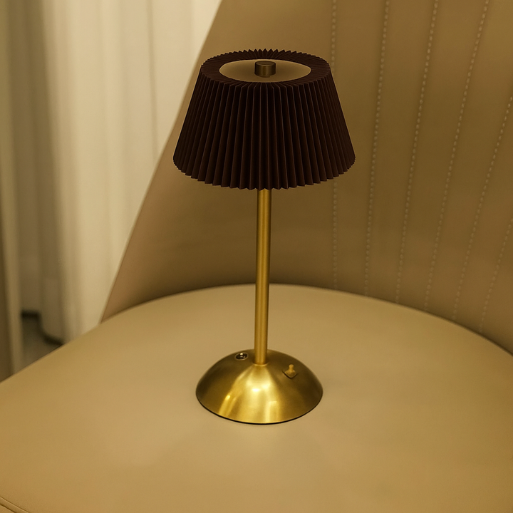 Pleated rechargeable Shade Table Lamp