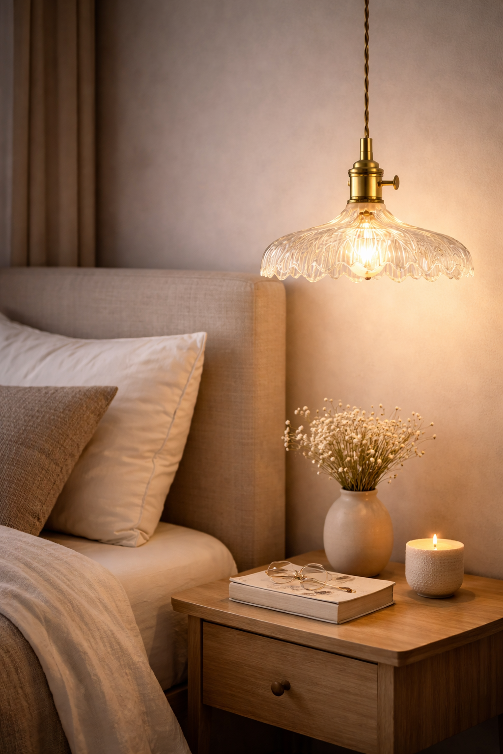 Vintage-Inspired Clear Glass Pendant