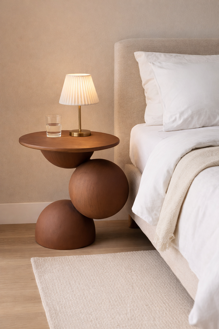 Wooden Sculptural Side Table