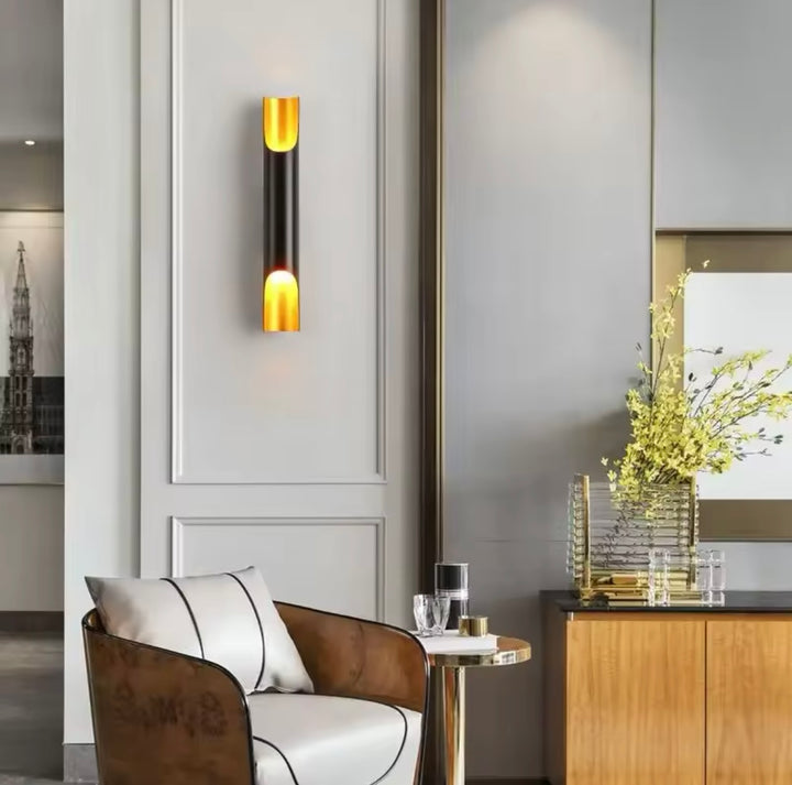 Modern Wall Sconce with Gold Accents