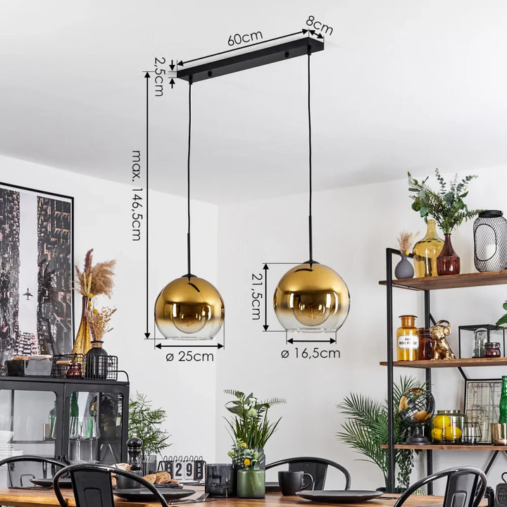 Modern Gold Glass Pendant Light