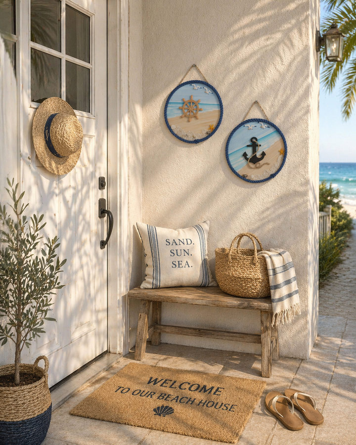 Anchor & Wheel Wall Art Set of 2