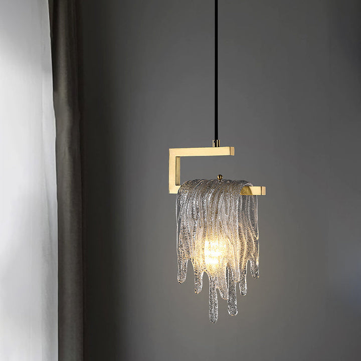 Gold-Tone Crystal Cascade Pendant Light
