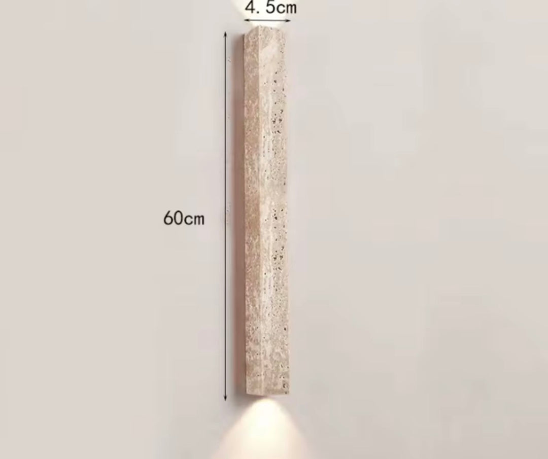 Modern Beige Travertine Up & Down LED Wall Sconce
