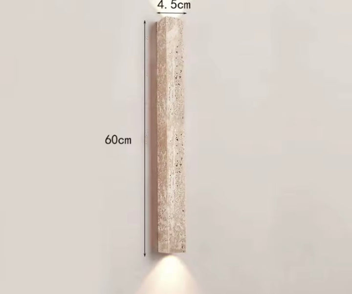 Modern Beige Travertine Up & Down LED Wall Sconce