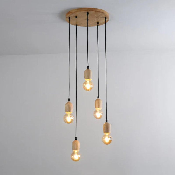 Modern Minimalist Pendant Light with Wooden Accents