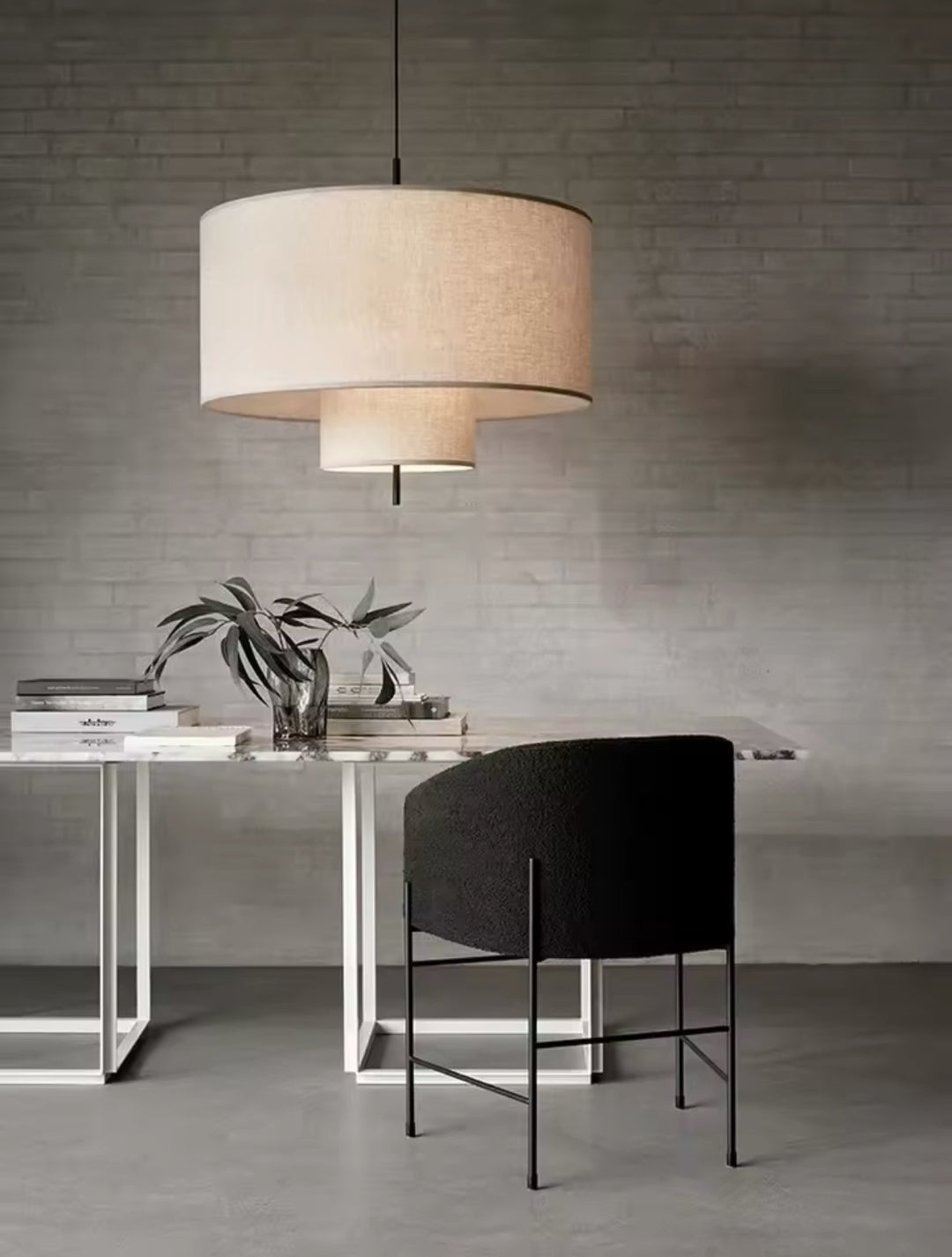 Modern Floor Lamp | Table Lamp | Pendant light Set with Fabric Shades