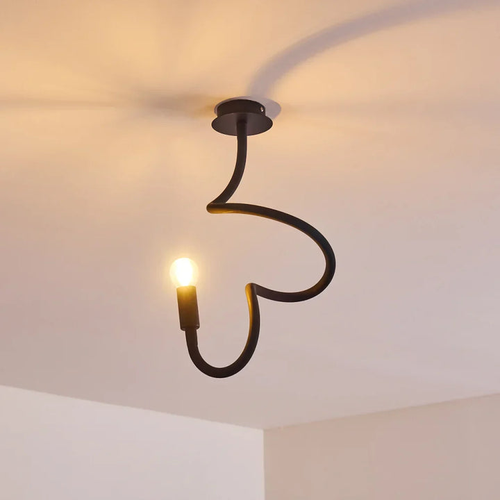 Modern Black Spiral Ceiling Light