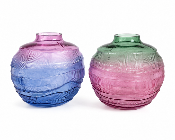 Artisan Ombre Glass Vase Pair