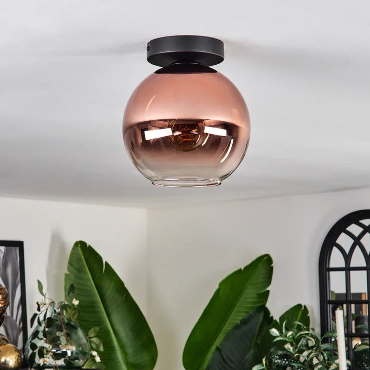 Modern Rose Gold Glass Globe Ceiling Light