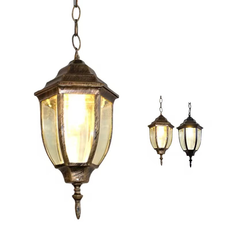 Traditional Outdoor Hanging Lantern in Black Finish