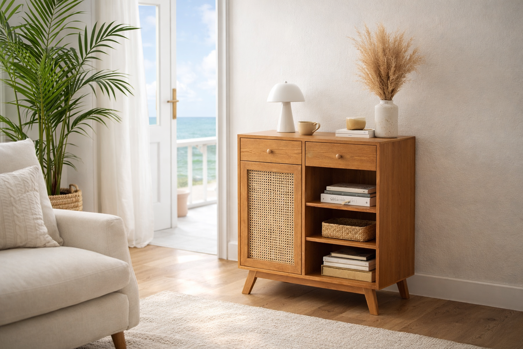 Sahara Cane Coffee Cabinet