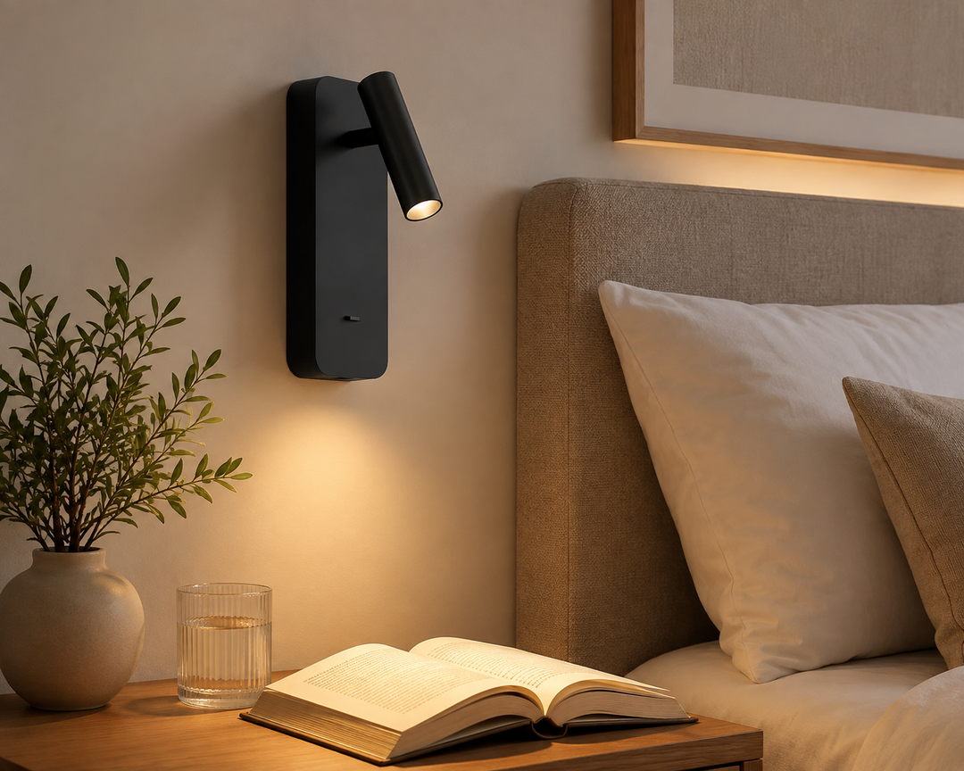 Modern Black Adjustable Wall Spotlight