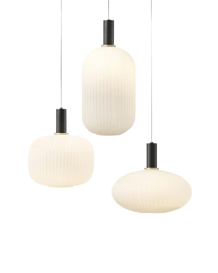 Elegant Frosted Glass Pendant Light Trio