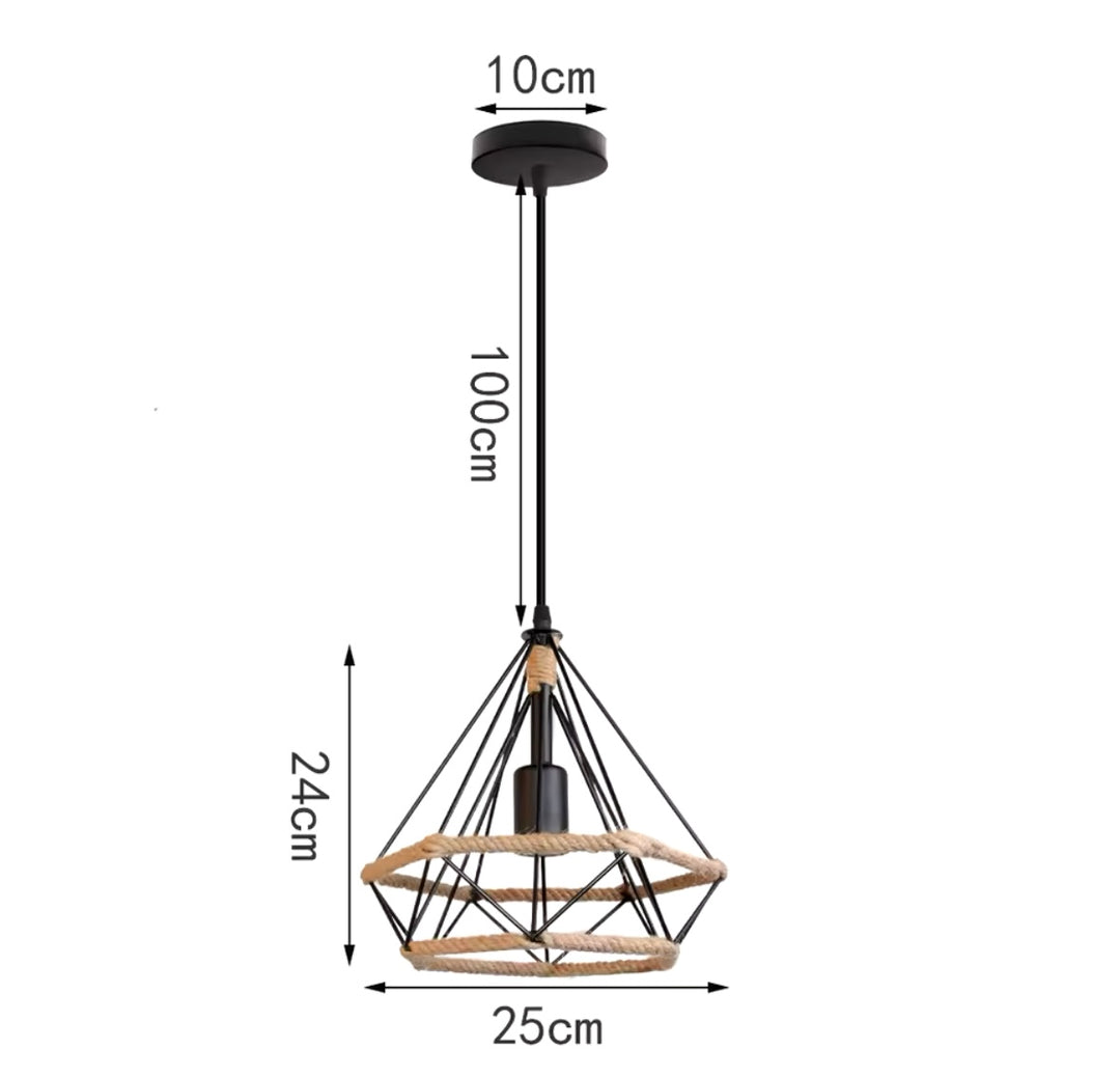 Modern Industrial Triple Pendant Light with Geometric Design