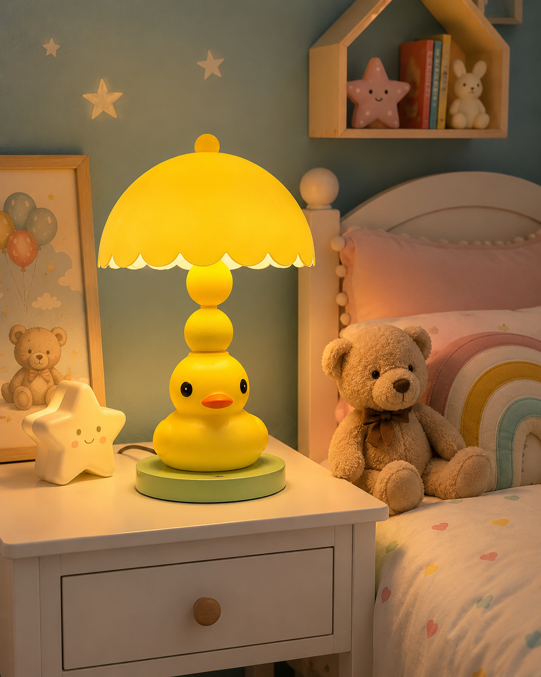 Cute Duck Bedside rechargeable Table Lamp for Kids