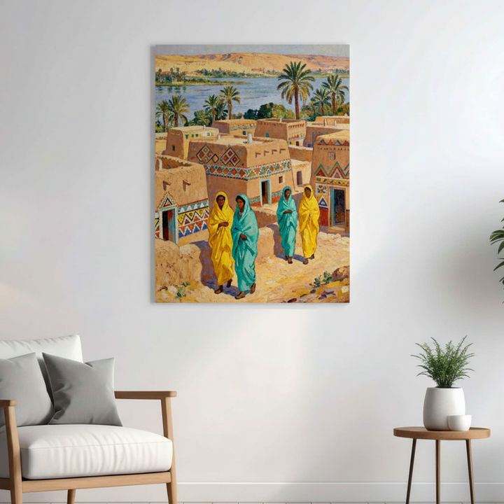 Nubian Village Nile Scene Wall Art