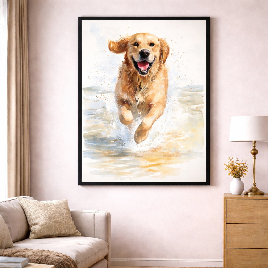 Happy Dog Beach Canvas
