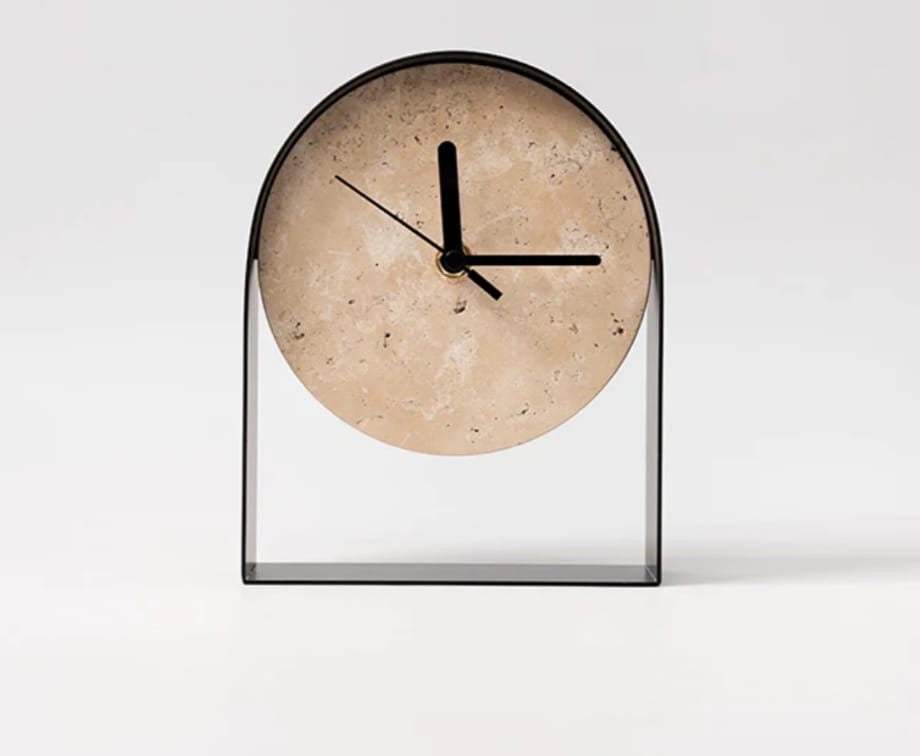 Minimalist Stone Face Table Clock - Modern & Elegant Home Decor – Wadi Home