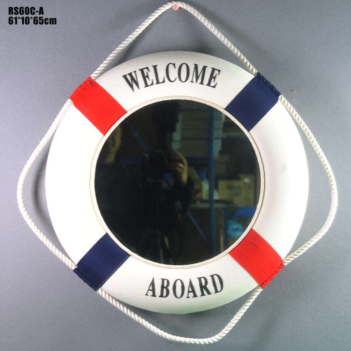 Nautical Lifebuoy Mirror Wall Decor