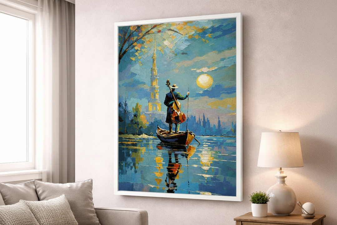 Moonlit Musician Canvas