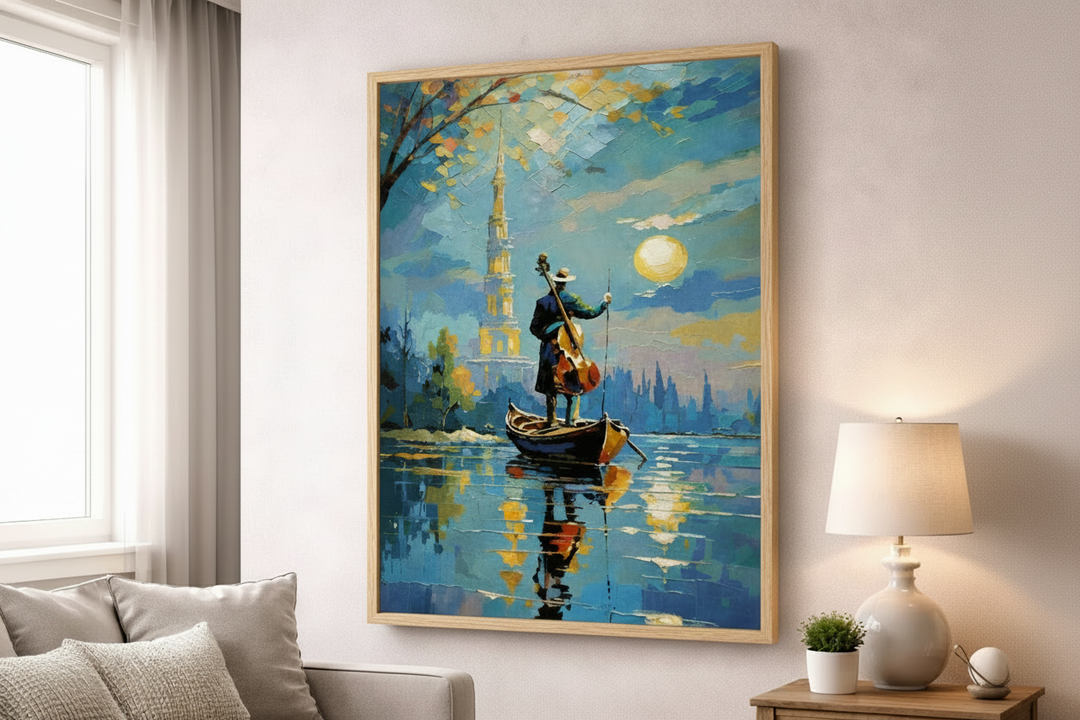 Moonlit Musician Canvas