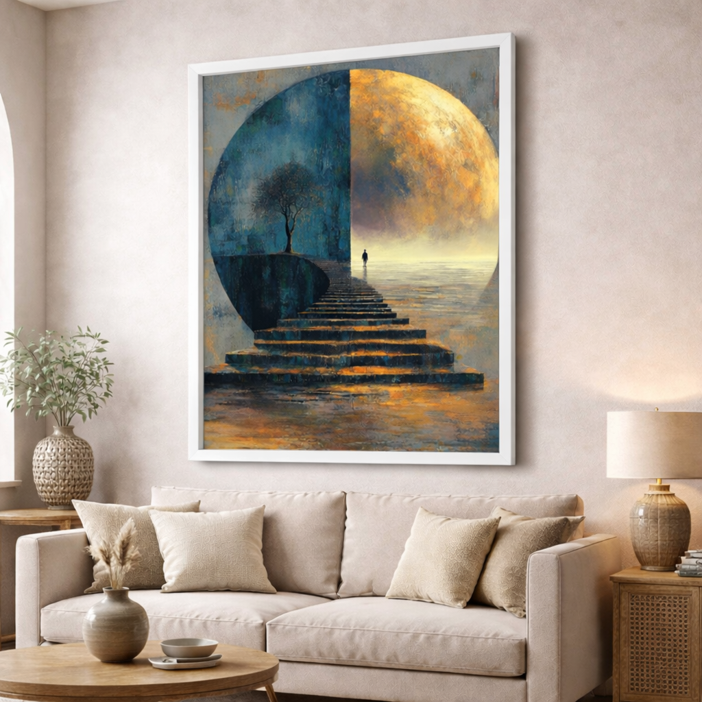 Surreal Moon Path Canvas