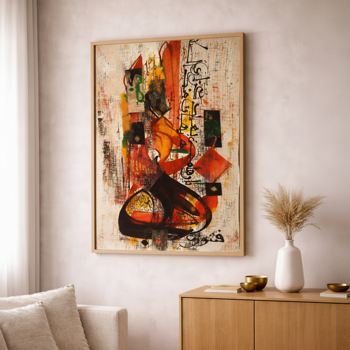 Abstract Arabic Calligraphy Canvas