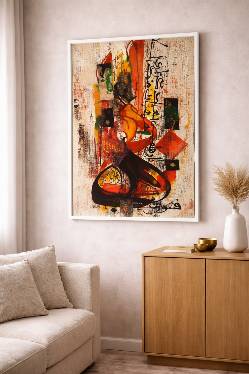 Abstract Arabic Calligraphy Canvas