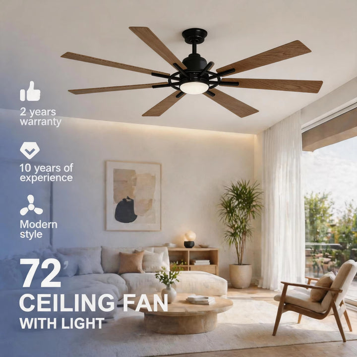 Modern Wooden Ceiling Fan with Light
