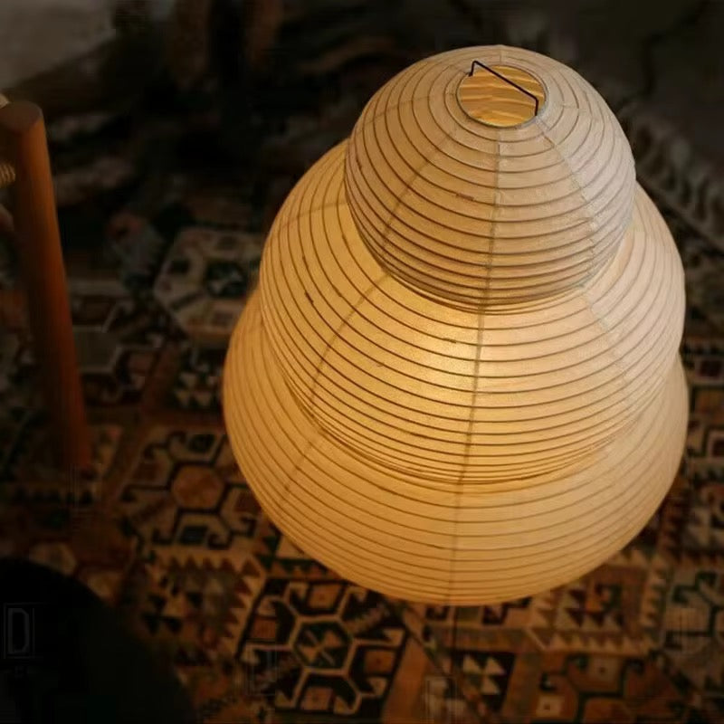 Sculptural White Paper Lantern Floor Lamp