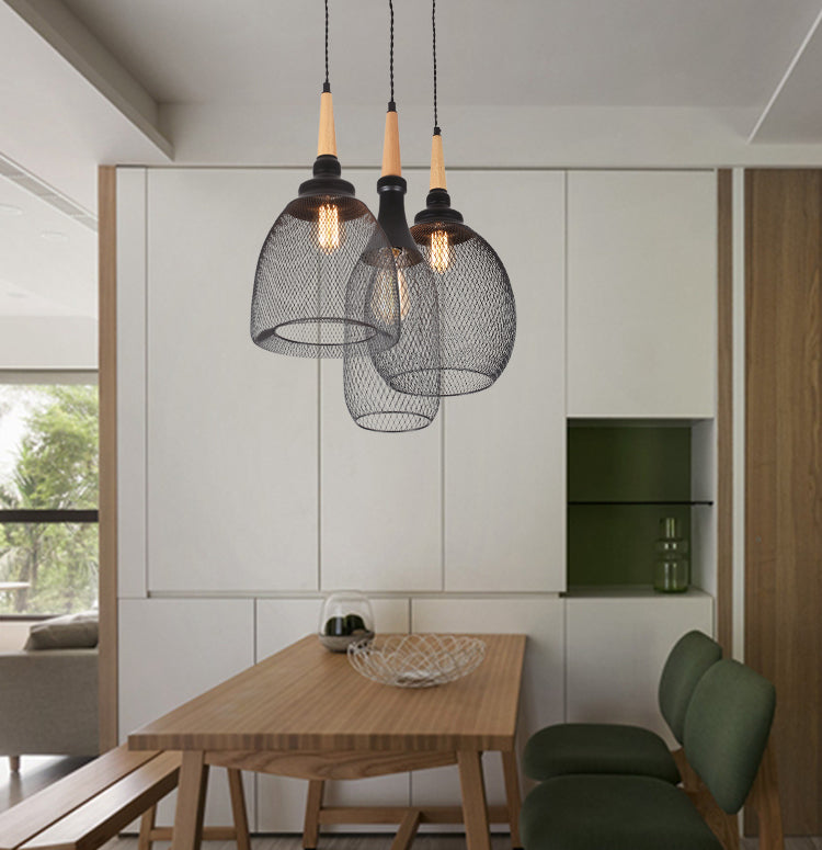 Industrial Pendant Lights with Wire Mesh Shades (Multiple Styles)