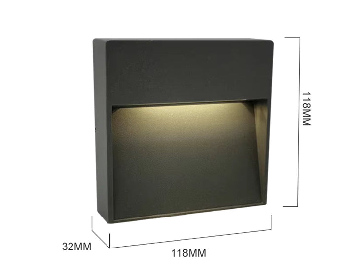 Square or Round Outdoor Recessed Step Light