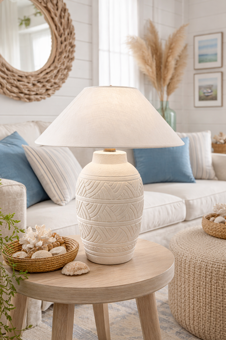 Coastal Textured Ceramic Table Lamp