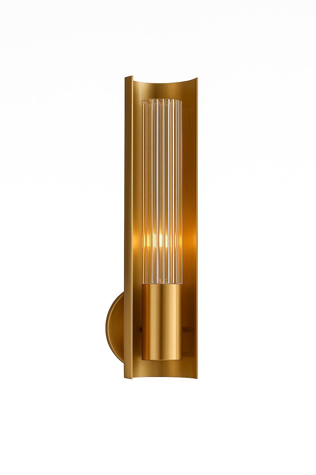Modern Gold Wall Light with Glass Shade