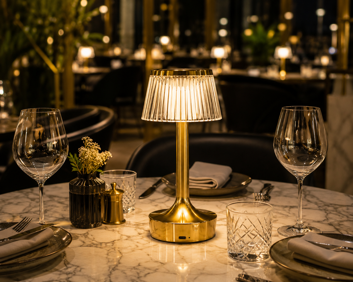 Rechargeable Gold LED Table Lamp